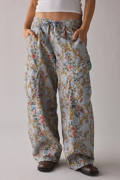 Bdg Station Cocoon Baggy Barrel Leg Cargo Pant In Wallpaper Floral, Women's At Urban Outfitters In Multi