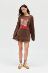 Bdg Stella Cowboy Boot Graphic Distressed Pullover Sweater In Brown, Women's At Urban Outfitters In Brown
