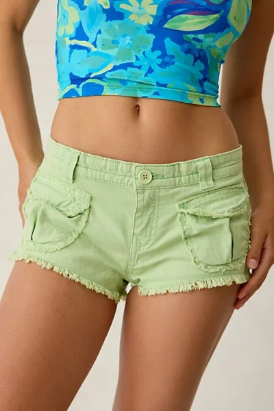 Bdg Sunkissed Cargo Low-rise Micro Short In Green, Women's At Urban Outfitters