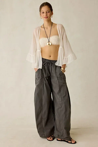 Bdg Sunridge Mid-rise Cargo Balloon Pant In Charcoal, Women's At Urban Outfitters In Gray