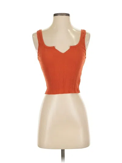 Pre-owned Bdg Tank Top Orange Sweetheart Neckline Tops
