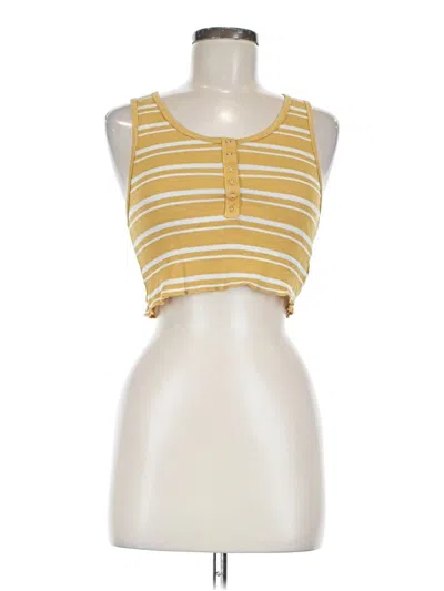Pre-owned Bdg Tank Top Yellow Strapless Neckline Tops