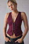 Bdg Taryn Surplus Slim Vest Top Jacket In Wine, Women's At Urban Outfitters In Purple