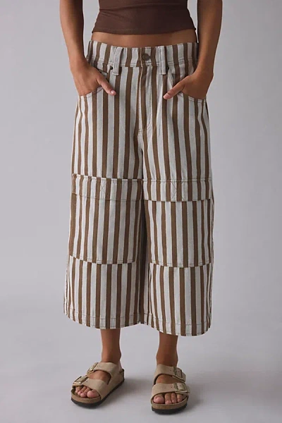 Bdg Tate Utility Wide-leg Crop Pant In Brown, Women's At Urban Outfitters
