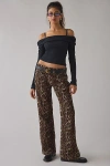 Bdg Teo Relaxed Low-rise Bootcut Corduroy Pant In Animal Print, Women's At Urban Outfitters In Multi