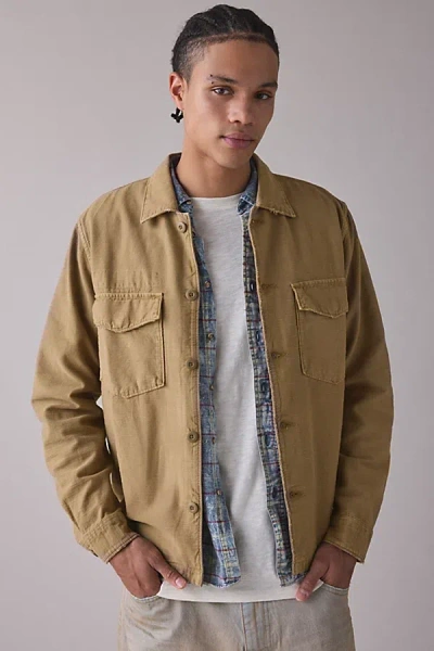 Bdg Textured Cotton Surplus Overshirt Top In Tan, Men's At Urban Outfitters In Brown