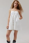 Bdg Theo Babydoll Mini Dress In Ivory, Women's At Urban Outfitters