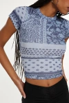 Bdg Too Perfect Short Sleeve Tee In Blue, Women's At Urban Outfitters