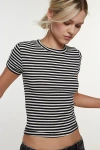 Bdg Too Perfect Short Sleeve Tee In Black/white, Women's At Urban Outfitters