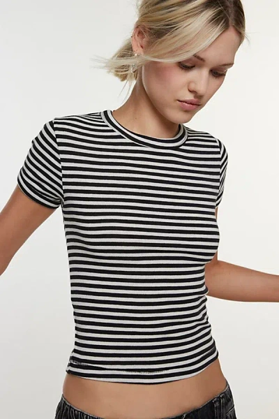 Bdg Too Perfect Short Sleeve Tee In Black/white, Women's At Urban Outfitters
