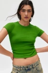 Bdg Too Perfect Short Sleeve Tee In Bright Green, Women's At Urban Outfitters