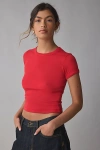Bdg Too Perfect Short Sleeve Tee In Red, Women's At Urban Outfitters