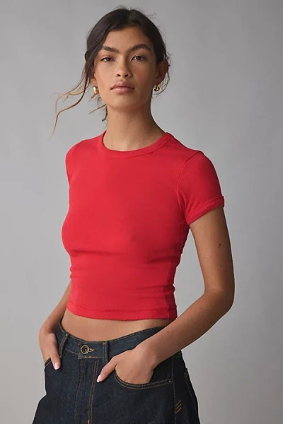 Bdg Too Perfect Short Sleeve Tee In Red, Women's At Urban Outfitters