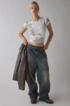 Bdg Too Perfect Short Sleeve Tee In Varsity Star, Women's At Urban Outfitters