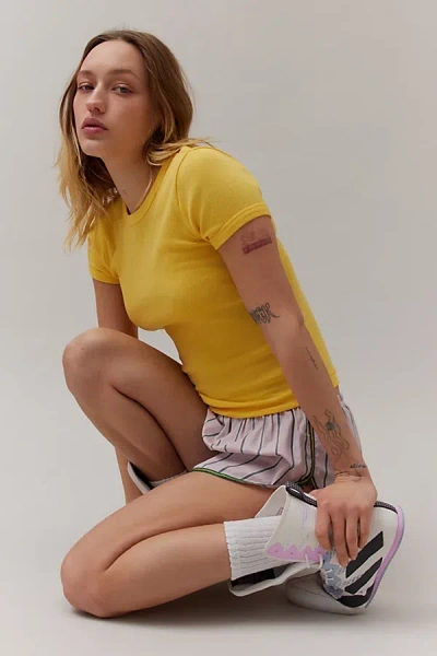 Bdg Too Perfect Cropped Short Sleeve Tee In Yellow, Women's At Urban Outfitters In Yellow