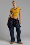 Bdg Too Perfect V Neck Tee In Gold, Women's At Urban Outfitters