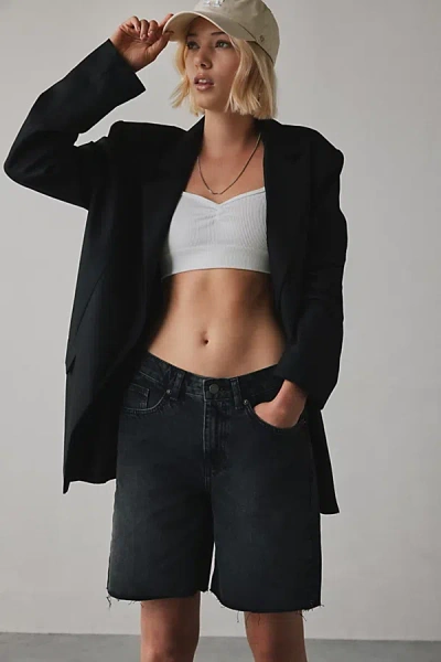 Bdg Tori Mid-rise Cutoff Jort In Black, Women's At Urban Outfitters