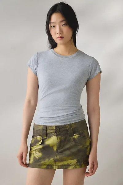 Bdg Trail Star Utility Low-rise Micro Mini Skirt In Floral Camo, Women's At Urban Outfitters In Green