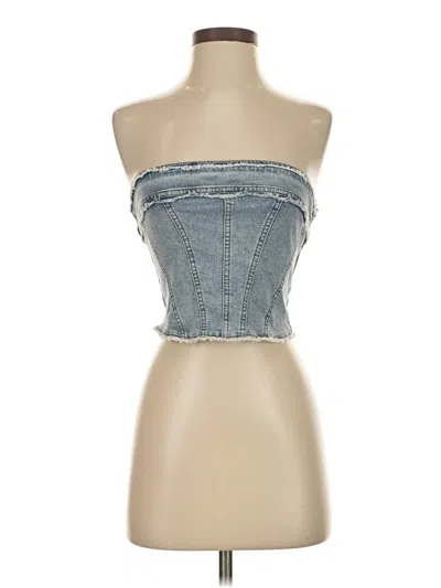 Pre-owned Bdg Tube Top Silver Strapless Neckline Tops