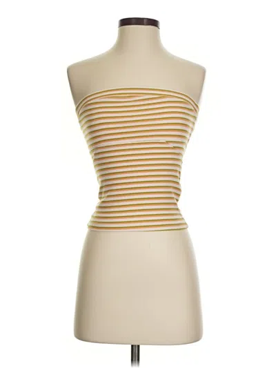 Pre-owned Bdg Tube Top Yellow Strapless Neckline Tops