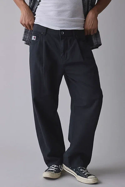 Bdg Twill 5-pocket Pleated Dad Chino Pant In Black, Men's At Urban Outfitters