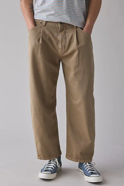 Bdg Twill 5-pocket Pleated Dad Chino Pant In Tan, Men's At Urban Outfitters