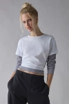 Bdg Tye Long Sleeve Layered Twofer Tee In White, Women's At Urban Outfitters