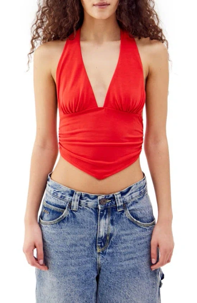 Bdg Urban Outfitters Ari Halter Crop Top In Red