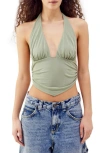 Bdg Urban Outfitters Ari Halter Crop Top In Sage