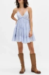 Bdg Urban Outfitters Aria Embroidered Tiered Cotton Sundress
