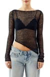 Bdg Urban Outfitters Asymmetric Open Stitch Sweater In Black