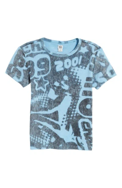 Bdg Urban Outfitters Aughts Allover Print Baby Tee In Bright Blue