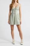 BDG URBAN OUTFITTERS BDG URBAN OUTFITTERS AZEALIA BUTTON FRONT COTTON MINIDRESS