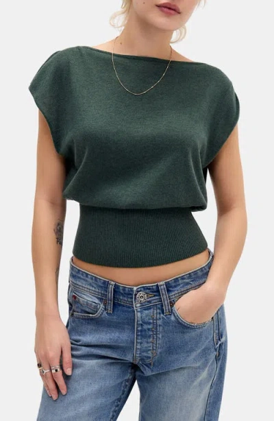 Bdg Urban Outfitters Bailey Boat Neck Knit Crop Top In Green