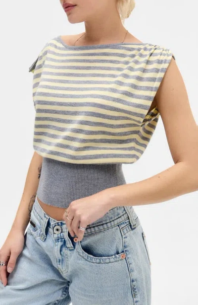 Bdg Urban Outfitters Bailey Stripe Boat Neck Crop Top In Multi