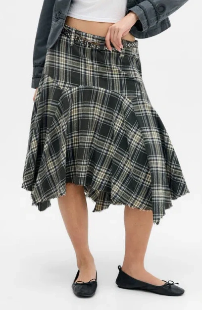 Bdg Urban Outfitters Basque Check Cotton Midi Skirt In Multi