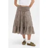 Bdg Urban Outfitters Becks Smocked Tiered Cotton Midi Skirt In Brown