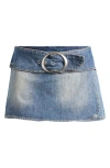 Bdg Urban Outfitters Belted Denim Miniskort In Blue
