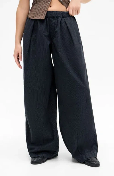 Bdg Urban Outfitters Bobbi Pinstripe Pull-on Pants In Black