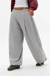Bdg Urban Outfitters Bobbi Pleated Cotton Pants In Gray