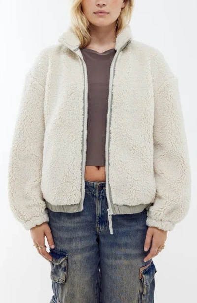 Bdg Urban Outfitters Boxy Fleece Jacket In Ecru