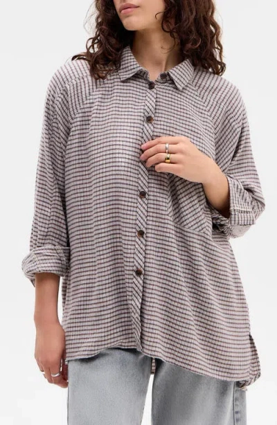 Bdg Urban Outfitters Brendan Check Oversize Button-up Shirt In Gray