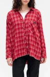 Bdg Urban Outfitters Brendan Check Oversize Button-up Shirt In Red