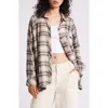 Bdg Urban Outfitters Brendon Plaid High-low Hem Button-up Shirt In Khaki