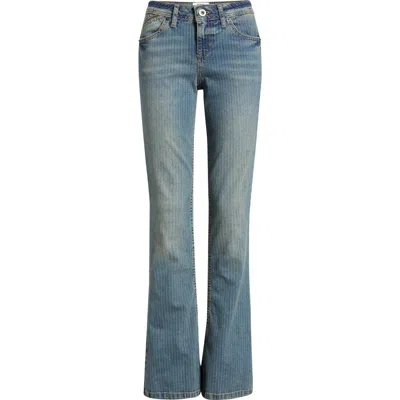 Bdg Urban Outfitters Brooke Pinstripe Low Rise Flare Jeans In Blue