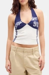 Bdg Urban Outfitters Brooklyn 98 Halter Top In Navy