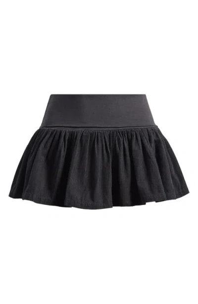 Bdg Urban Outfitters Byrdie Stretch Cotton Miniskort In Black