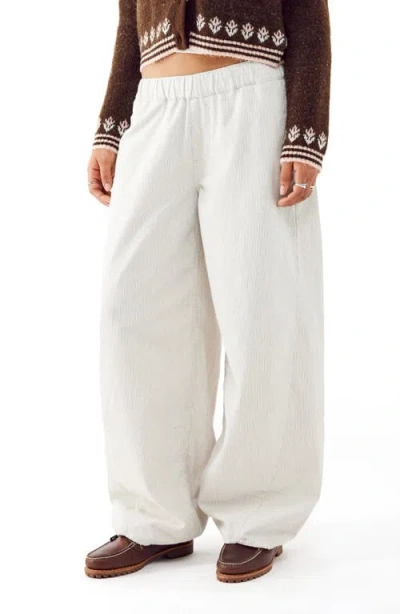 Bdg Urban Outfitters Carter Pinstripe Pull-on Low Rise Baggy Pants In Ecru