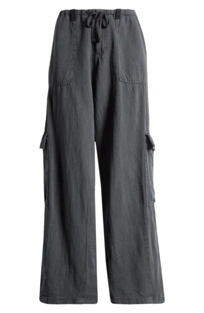 Bdg Urban Outfitters Cocoon Cotton & Linen Cargo Pants In Black