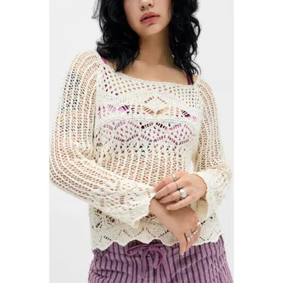 Bdg Urban Outfitters Cohen Crochet Sweater In Neutral